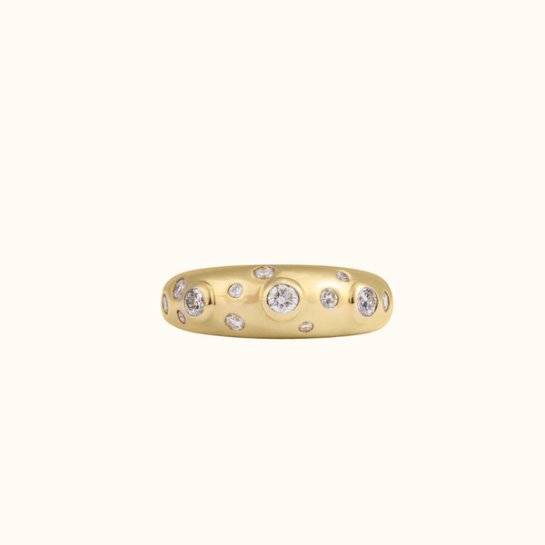 scattered diamond dome ring