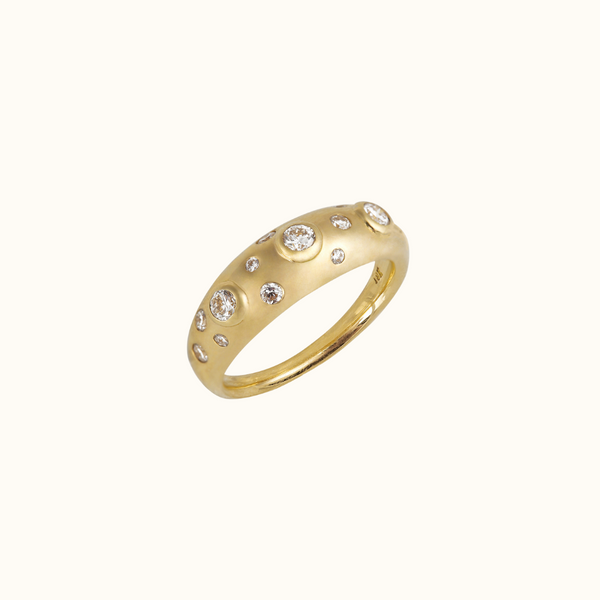scattered diamond dome ring