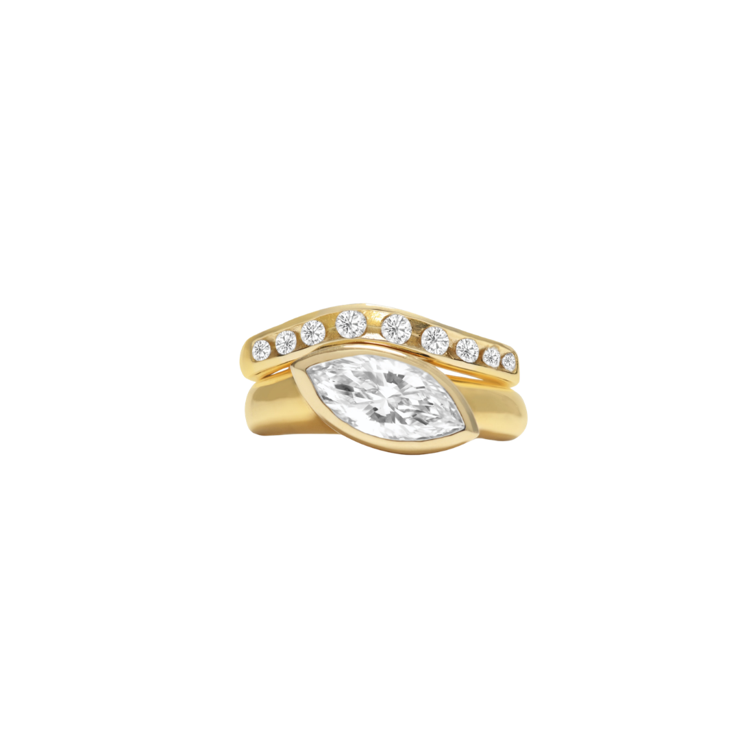 diamond stacker pinky ring
