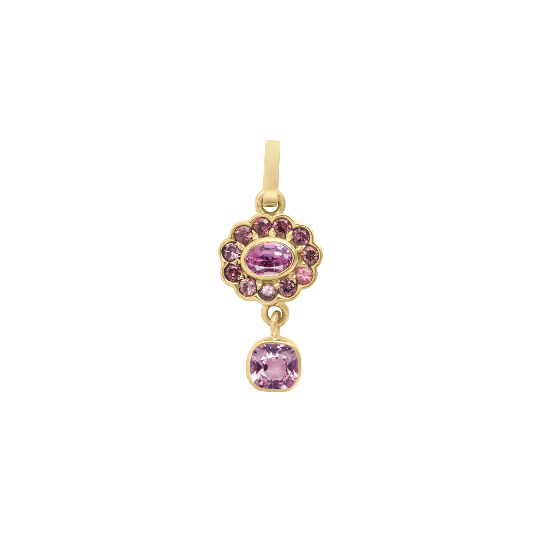 gemstone charm in raspberry jelly