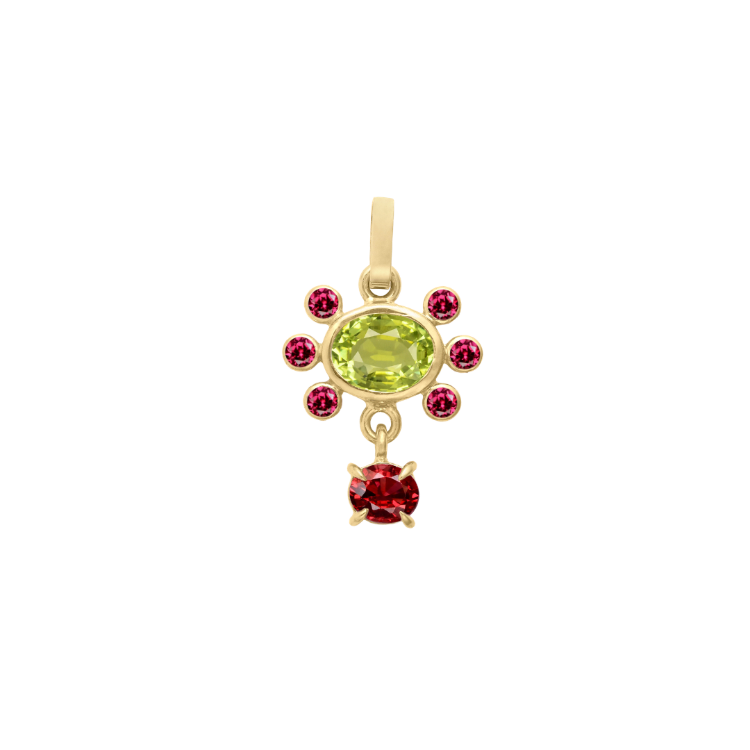 gemstone charm in strawberry matcha