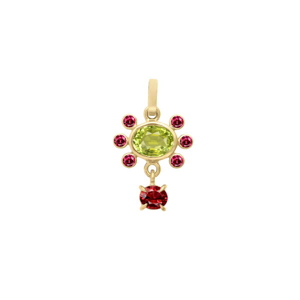 gemstone charm in strawberry matcha