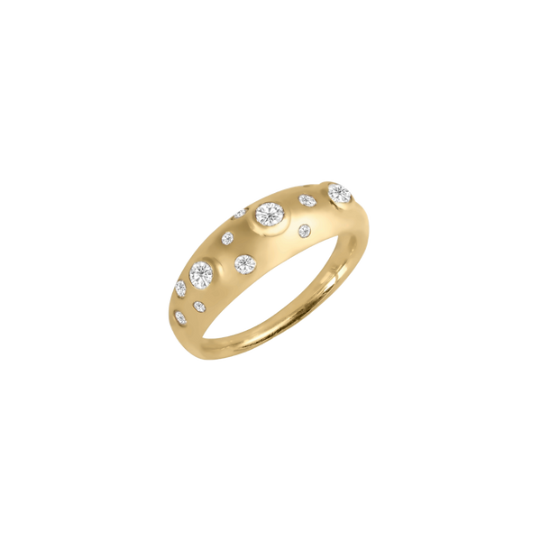 scattered diamond dome ring