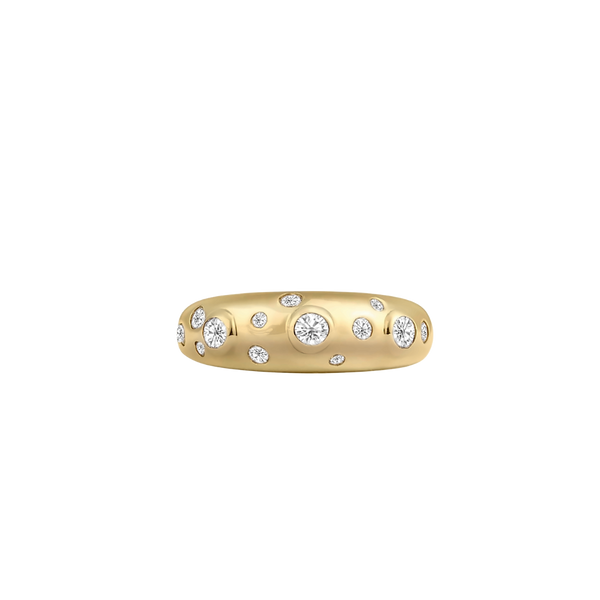scattered diamond dome ring