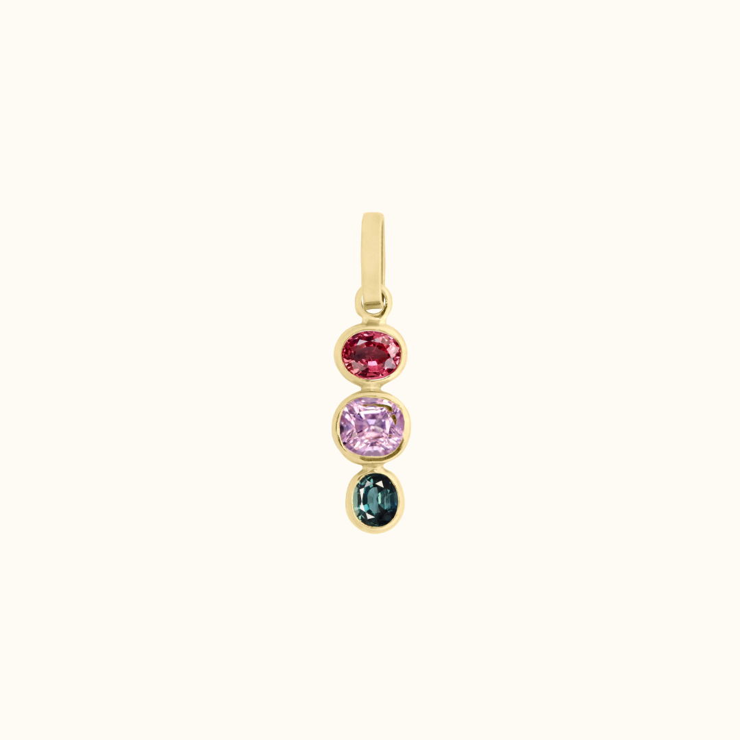 gemstone charm in dragonfruit