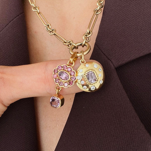 gemstone charm in raspberry jelly