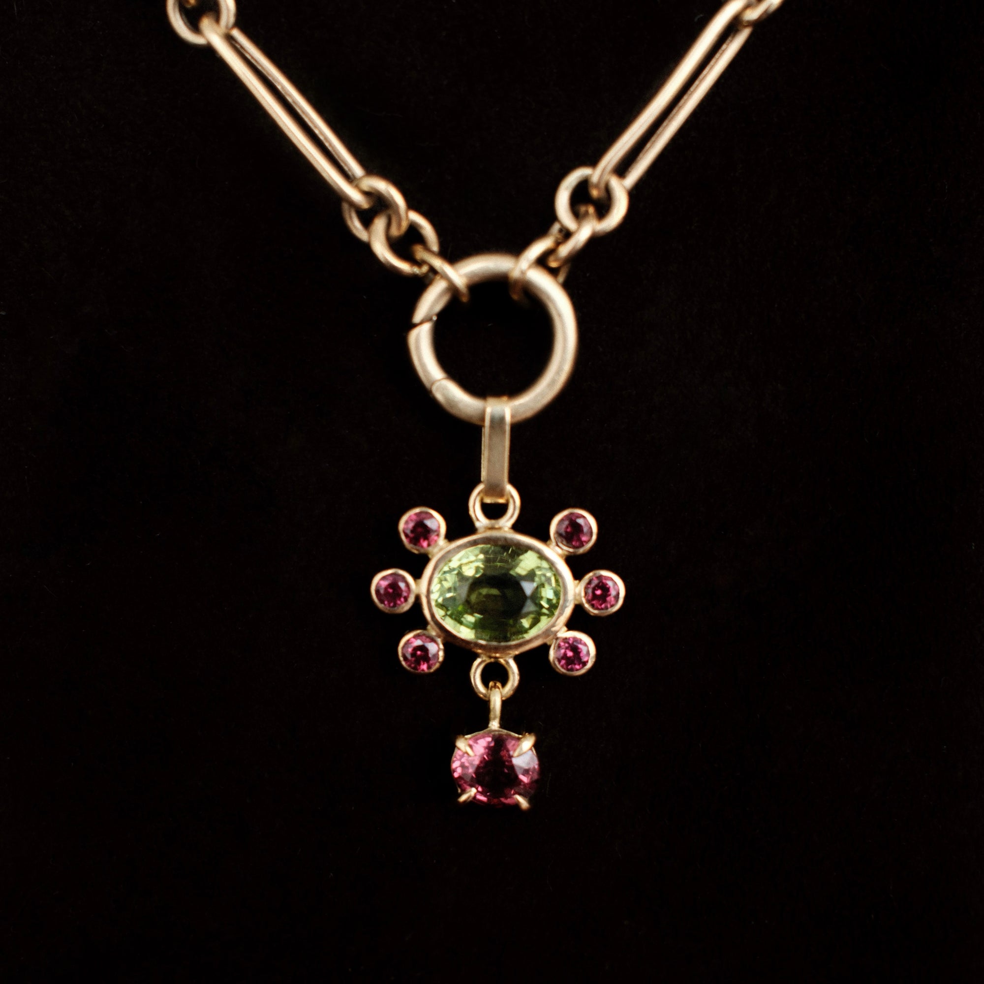 gemstone charm in strawberry matcha