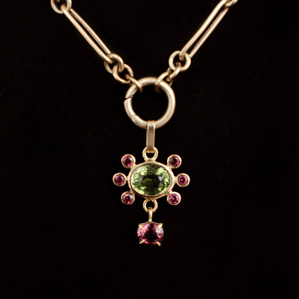 gemstone charm in strawberry matcha