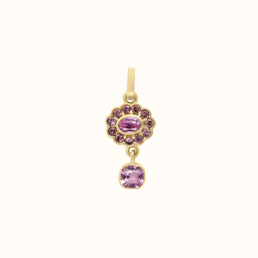 gemstone charm in raspberry jelly
