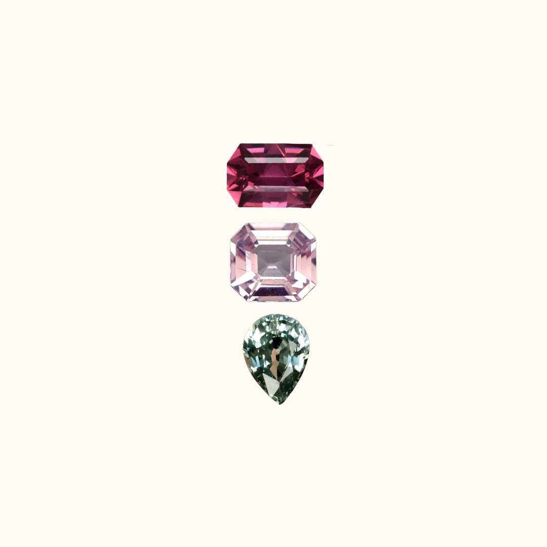 bespoke gemstone charm in cherry matcha
