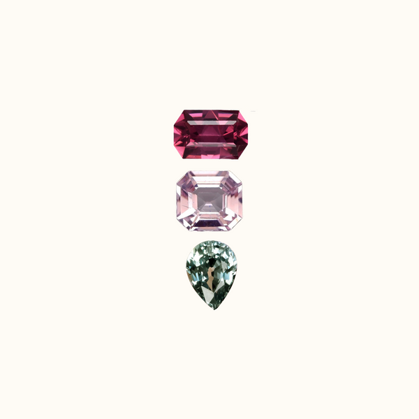 bespoke gemstone charm in cherry matcha