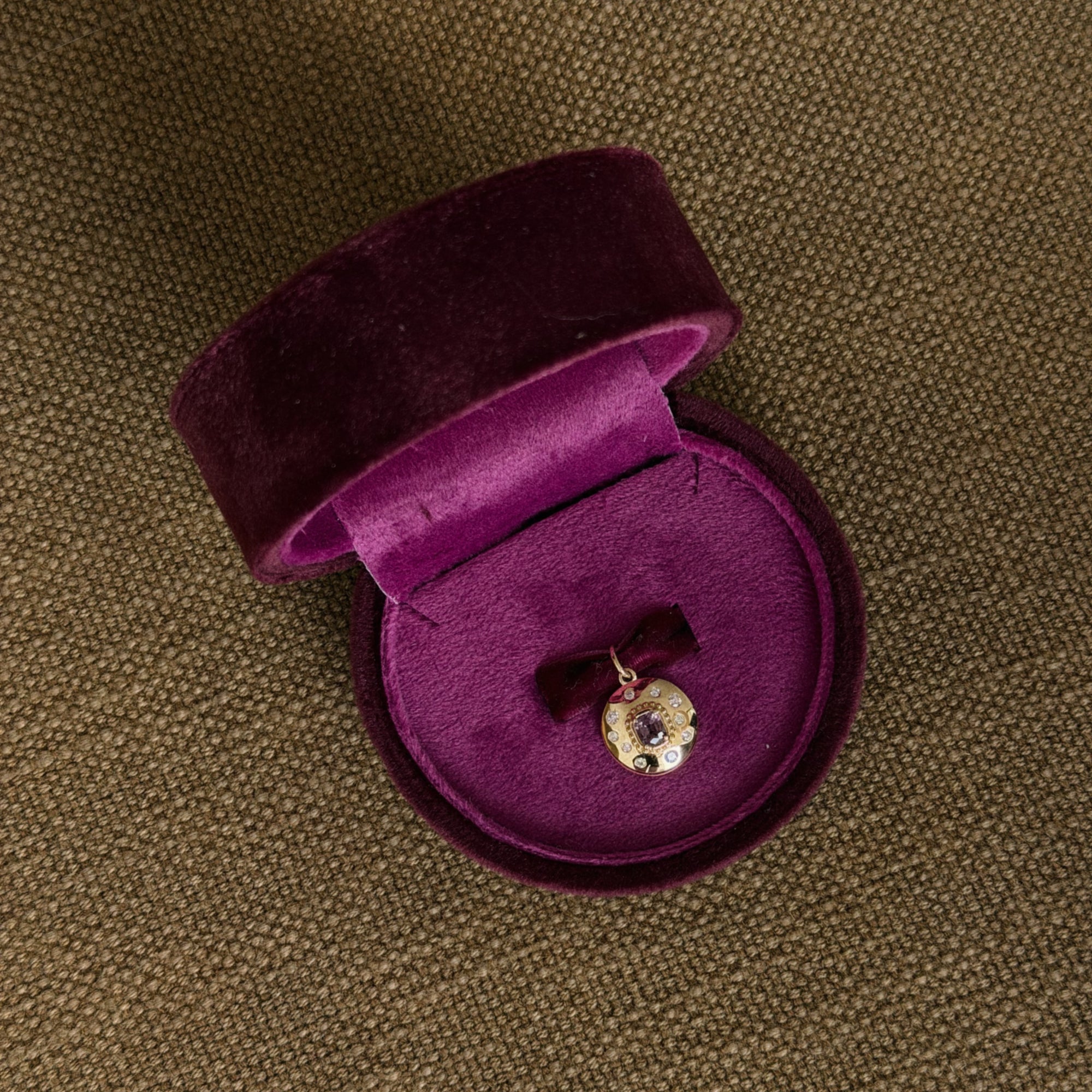 beaded domed charm