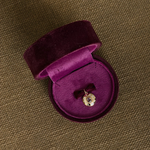 beaded domed charm