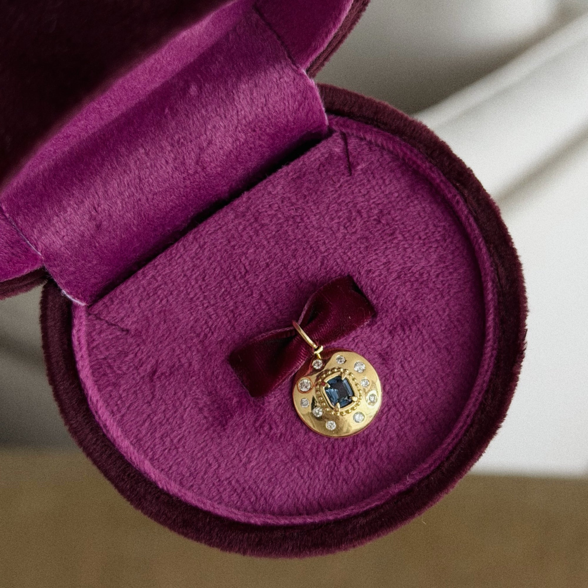 beaded domed charm