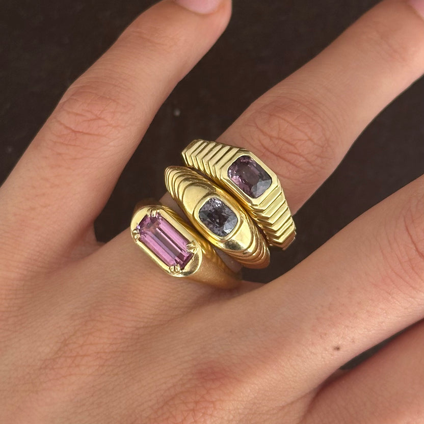 ribbed dome ring – illa jewelry