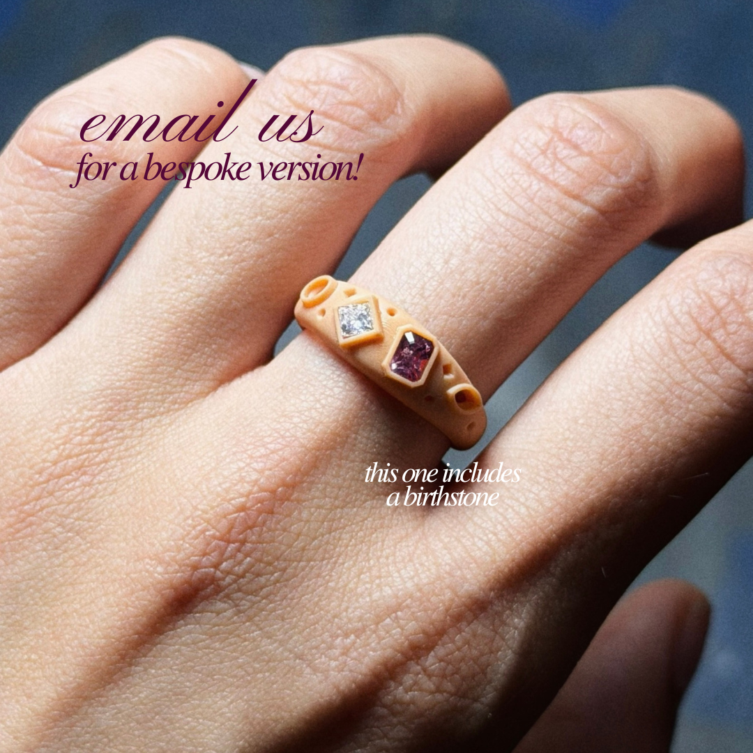 scattered multi-cut diamond dome ring