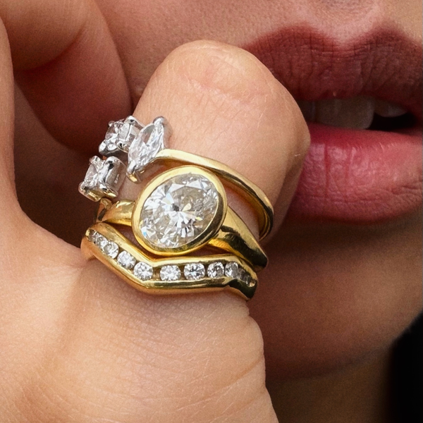 diamond stacker pinky ring